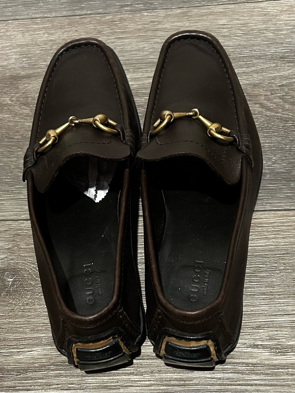 Gucci Dark Brown Leather Horsebit Loafers with Gold Hardware - Picture 11 of 13